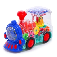 Паровоз «Шестерёнки», световые и звуковые эффекты, работает от батареек, МИКС Паровоз «Шестерёнки», световые и звуковые эффекты, работает от батареек, МИКС