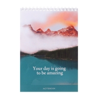 Блокнот А5, 40 листов в клетку на гребне "Пейзаж", обложка мелованный картон, блок офсет Блокнот А5, 40 листов в клетку на гребне "Пейзаж", обложка мелованный картон, блок офсет