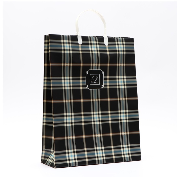 Пакет Пакет "Темная клетка", мягкий пластик, 42 x 32 см