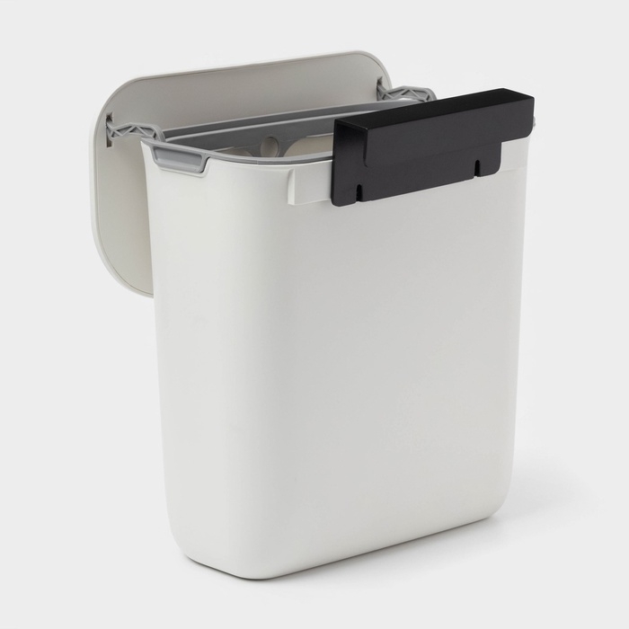 Ведро для мусора подвесное Доляна, 9 л, 2 вида крепления, белое Ведро для мусора подвесное Доляна, 9 л, 2 вида крепления, белое