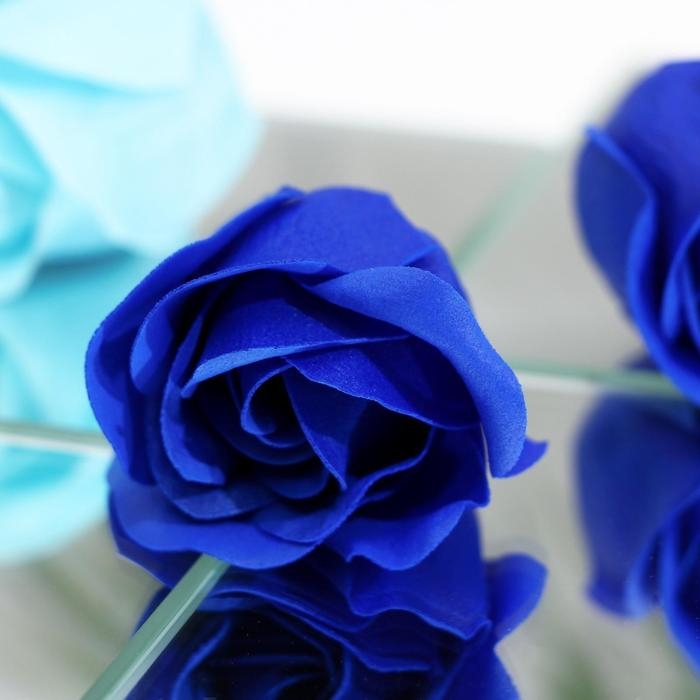 Мыльные розочки, бирюзовые и синие, набор 11 шт. Мыльные розочки, бирюзовые и синие, набор 11 шт.
