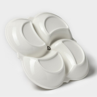 Менажница керамическая 4 ячейки &laquo;Богема&raquo;, 21&times;3,3 см, цвет белый