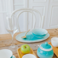 Блюдо фарфоровое Доляна &laquo;Млечный путь&raquo;, 29,5&times;17,5 см, цвет бирюзовый