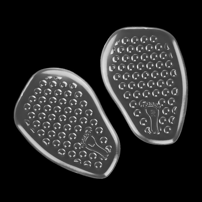 Полустельки для обуви, с протектором, силиконовые, 9,5 × 6,3 см, пара, цвет прозрачный Полустельки для обуви, с протектором, силиконовые, 9,5 × 6,3 см, пара, цвет прозрачный