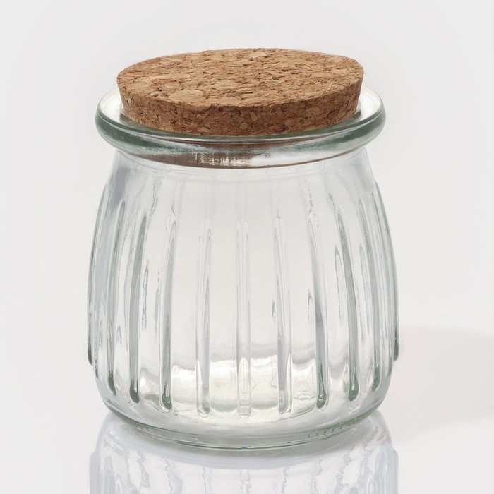 Набор баночек стеклянных для специй с пробковой крышкой Доляна &laquo;Парфе&raquo;, 200 мл, 7,4&times;8 см, 12 шт