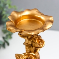 Подсвечник полистоун на 1 свечу "Розы. Тринога" золото 20,8х7,5х7,5 см Подсвечник полистоун на 1 свечу "Розы. Тринога" золото 20,8х7,5х7,5 см