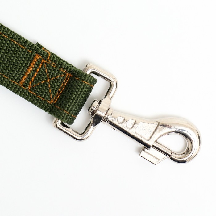 Поводок двухслойный с усиленным карабином, 1,2 м х 3 см, зелёный Поводок двухслойный с усиленным карабином, 1,2 м х 3 см, зелёный