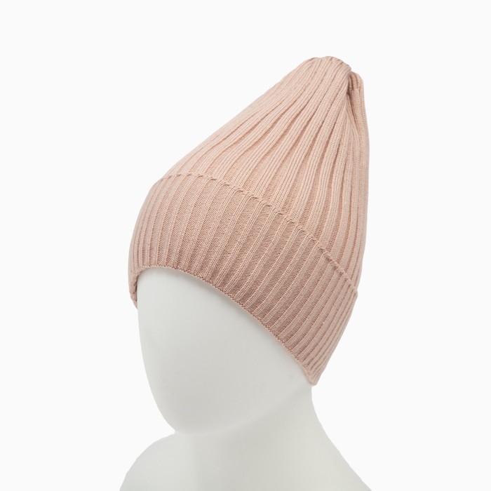 Шапка женская зимняя, цвет пудра, размер 52-56 Шапка женская зимняя, цвет пудра, размер 52-56