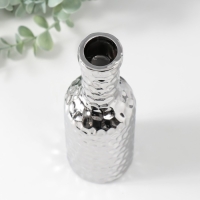 Подсвечник керамика на 1 свечу "Бутыль" d=1,5 см серебро 6х6х20 см Подсвечник керамика на 1 свечу "Бутыль" d=1,5 см серебро 6х6х20 см