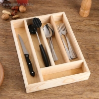 Подставка под столовые приборы, деревянная, 35&times;26&times;5 см