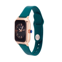 Часы наручные кварцевые женские, темно-зеленый ремешок Часы наручные кварцевые женские, темно-зеленый ремешок