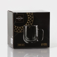 Кружка стеклянная с двойными стенками Magistro &laquo;Адель&raquo;, 300 мл