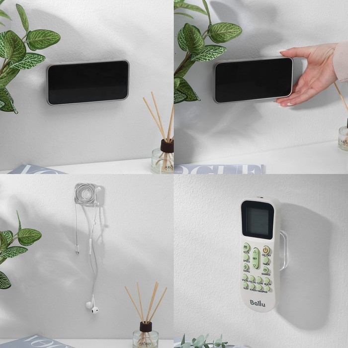 Держатель-стоппер универсальный для дома, 4,6&times;1 см, прозрачный