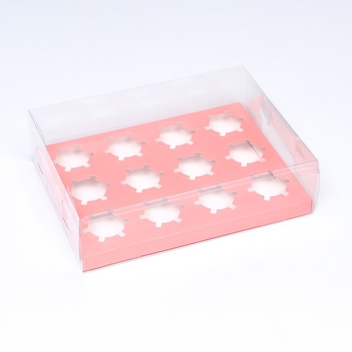 Коробка для 12 капкейков, розовый 34.7 &times; 26.3 &times; 10 см