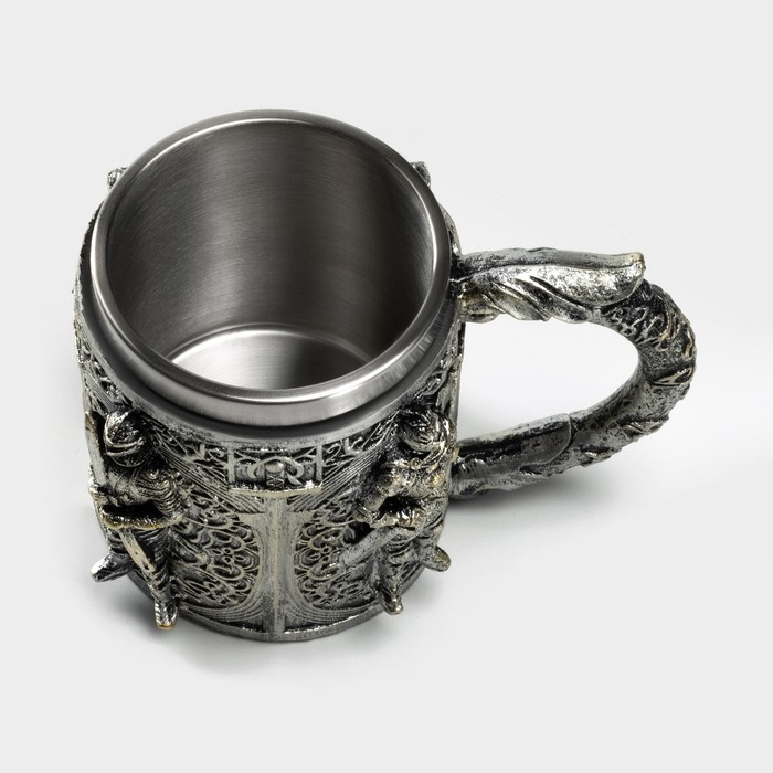 Кружка из нержавеющей стали «Стража», 400 мл, цвет серебряный Кружка из нержавеющей стали «Стража», 400 мл, цвет серебряный