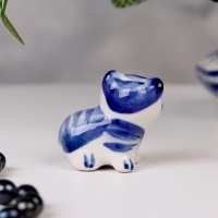 Сувенир гжель &laquo;Тигр&raquo;, бело-синий,керамика, малый,