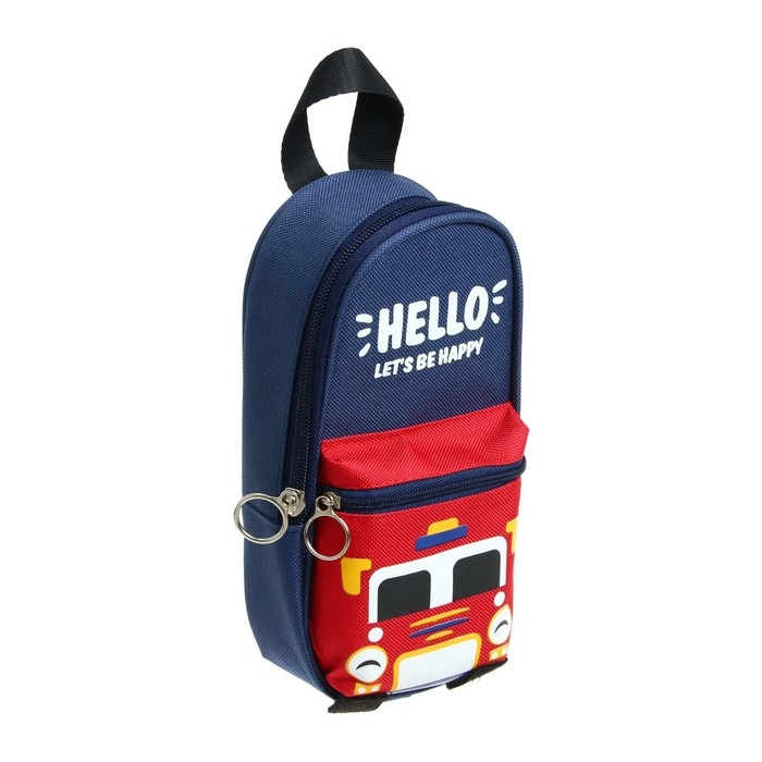 Пенал школьный на молнии 2 отделения "Монстр/Машина", МИКС