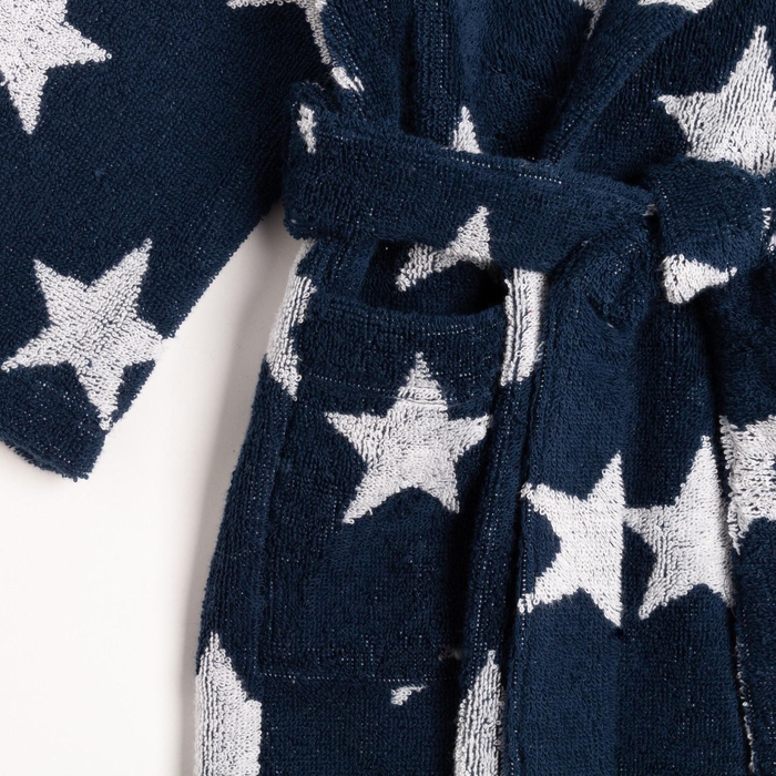 Халат махровый детский Крошка Я «Звездочки» размер 28, цвет синий, 100% хлопок 360 г/м2 Халат махровый детский Крошка Я «Звездочки» размер 28, цвет синий, 100% хлопок 360 г/м2