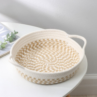 Корзина для хранения плетёная ручной работы LaDо́m &laquo;Визави&raquo;, хлопок, с ручками, 34&times;24&times;7 см, цвет бежевый