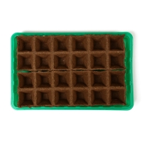 Набор для рассады: торфяная кассета, 24 ячейки (4 × 4 см) по 50 мл, поддон, Greengo Набор для рассады: торфяная кассета, 24 ячейки (4 × 4 см) по 50 мл, поддон, Greengo