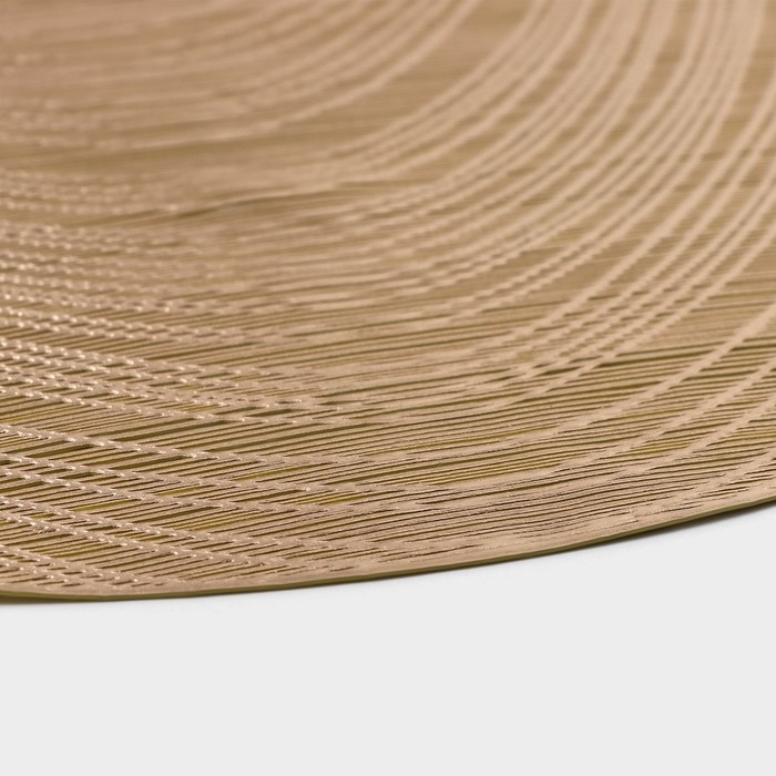 Салфетки сервировочные на стол Доляна &laquo;Волна&raquo;, d=38 см, 4 шт, цвет золото