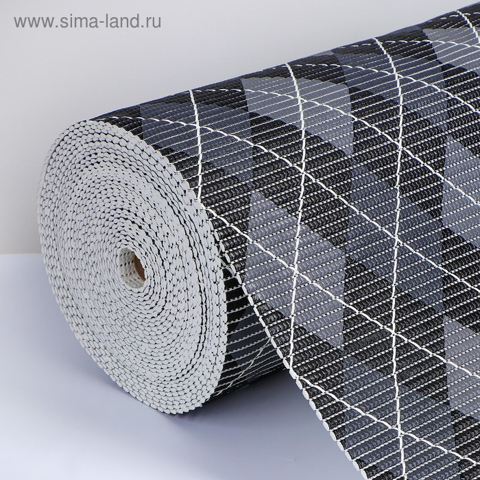 Коврик для ванной комнаты «Ромб», ширина 65 см, рулон 15 м, цвет серо-черный Коврик для ванной комнаты «Ромб», ширина 65 см, рулон 15 м, цвет серо-черный