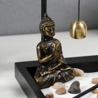 Сад Дзен "Будда у храма" песок+камни+аромапалочка+колокол 15,5х13х15 см Сад Дзен "Будда у храма" песок+камни+аромапалочка+колокол 15,5х13х15 см