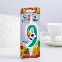 Свеча для торта "Футбольная", 10,2 см, зелёная цифра "9" Свеча для торта "Футбольная", 10,2 см, зелёная цифра "9"