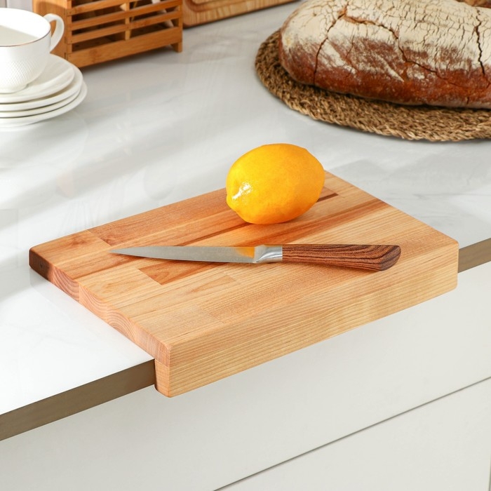 Доска разделочная с упором Adelica «Мастер шеф», 30×20×1,8 см, пропитано минеральным маслом, берёза Доска разделочная с упором Adelica «Мастер шеф», 30×20×1,8 см, пропитано минеральным маслом, берёза