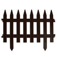 Ограждение декоративное, 35 × 210 см, 5 секций, пластик, коричневое, GOTIKA, Greengo Ограждение декоративное, 35 × 210 см, 5 секций, пластик, коричневое, GOTIKA, Greengo