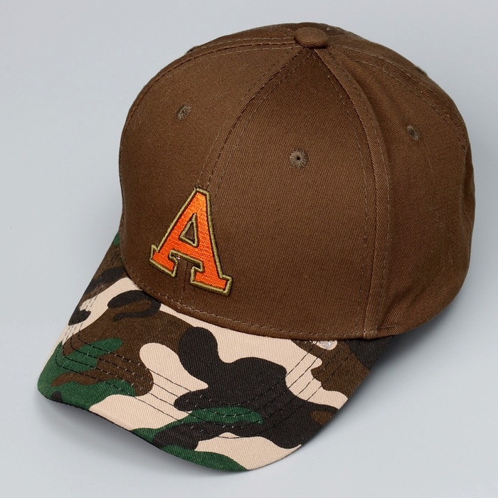 Кепка детская для мальчика &laquo;A&raquo;, цвет коричневый, р-р 52-54, 5-7 лет