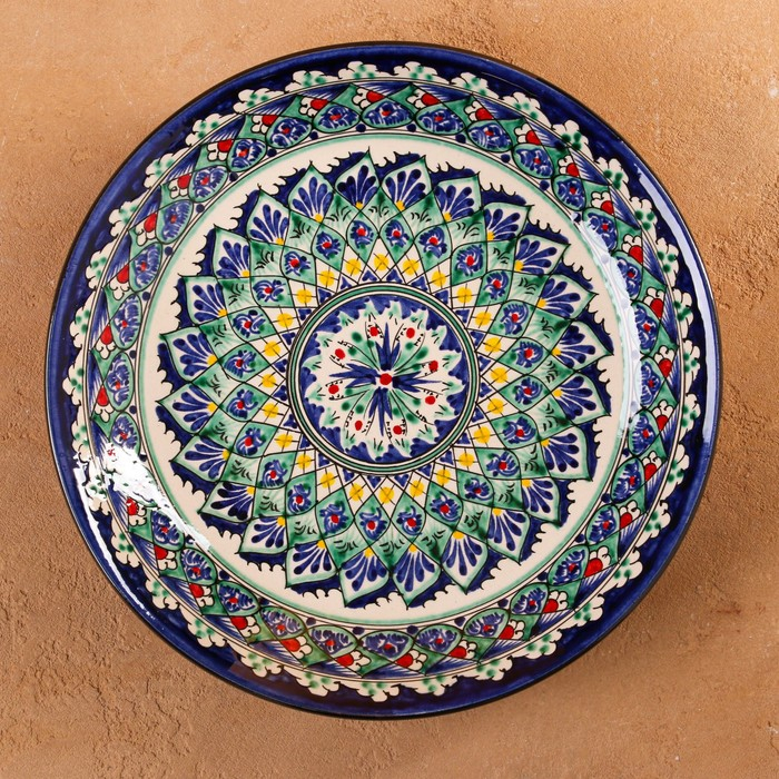 Ляган Риштанская Керамика Ляган Риштанская Керамика "Узоры", 25 см, синий