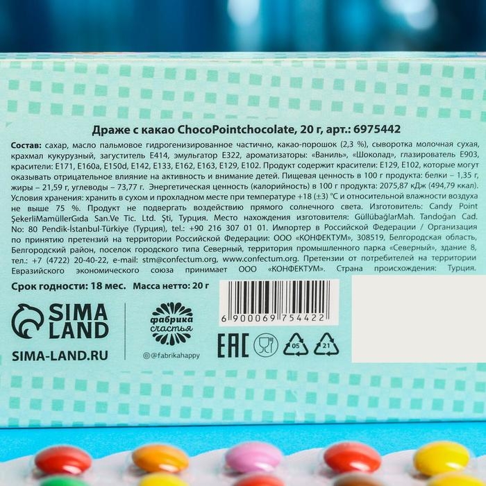 Драже шоколадное &laquo;Не оливье, но тоже вкусно&raquo;, 20 г.