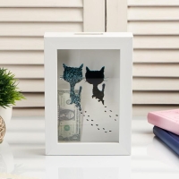 Копилка интерьерная пластик "Кошки и следы" 17х12х3,8 см Копилка интерьерная пластик "Кошки и следы" 17х12х3,8 см