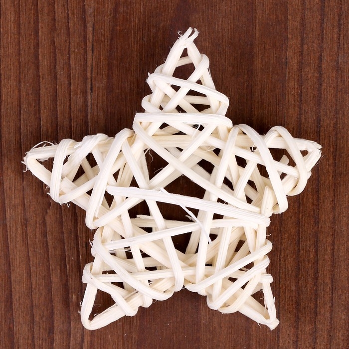 Декор для творчества из лозы &laquo;Звезда&raquo; набор 3 шт., размер 1 шт. &mdash; 6,5 см, цвет натуральный