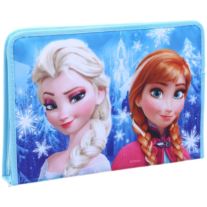 Папка для труда А4 с пеналом, на молнии, текстиль, Холодное сердце Папка для труда А4 с пеналом, на молнии, текстиль, Холодное сердце