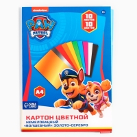 Картон цветной, А4, 10 листов, 10 цветов, немелованный, односторонний, в папке, 220 г/м², Щенячий патруль Картон цветной, А4, 10 листов, 10 цветов, немелованный, односторонний, в папке, 220 г/м², Щенячий патруль