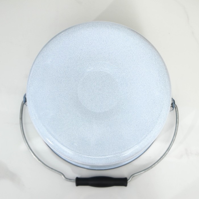 Ведро цилиндрическое эмалированное, 9 л, с крышкой, цвет МИКС