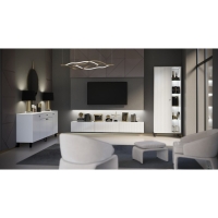 Тумба под ТВ Оливия, 2000х426х668,цвет белый / белый глянец