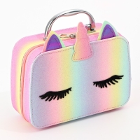 Набор детской косметики в чемодане &laquo;Единорожка&raquo;, тени, резинки для волос, блески для губ, глиттер, украшения, лаки для ногтей, наклейки, пилочка, расчёска, кисти, косметичка