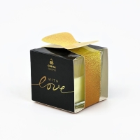 Ароматическая свеча в стекле &laquo;With love&raquo;, аромат миндаль, 5,3 х 5,3 х 5,5 см.