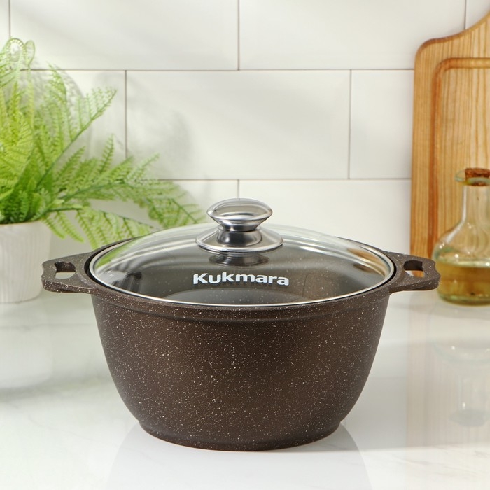 Кастрюля, 3 л, d=24.5 см, h=17 см, антипригарное покрытие, цвет кофейный мрамор Кастрюля, 3 л, d=24.5 см, h=17 см, антипригарное покрытие, цвет кофейный мрамор