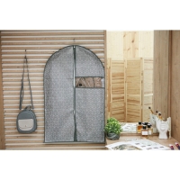 Чехол для одежды Доляна &laquo;Фора&raquo;, ПВХ окно, 90&times;60 см, цвет серый