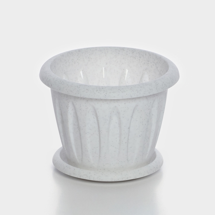 Горшок с поддоном &laquo;Фелиция&raquo;, 400 мл, цвет мраморный