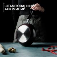 Сковорода Доляна Promo, d=20 см, h= 5 см, пластиковая ручка, антипригарное покрытие, цвет бордовый Сковорода Доляна Promo, d=20 см, h= 5 см, пластиковая ручка, антипригарное покрытие, цвет бордовый