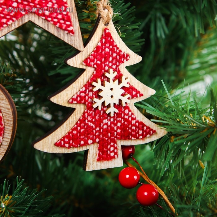 Подвеска новогодняя &laquo;Зимний вечер&raquo;, МИКС, красная