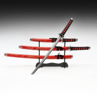 Сув. изделие катаны 3в1 на подставке, ножны дерево, дракон красные 54/81/100 см Сув. изделие катаны 3в1 на подставке, ножны дерево, дракон красные 54/81/100 см