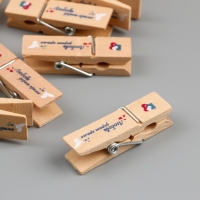 Декор для творчества дерево "Прищепка - Любовь дарит крылья" набор 10 шт