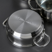 Набор кастрюль &laquo;Лира&raquo;, 3 предмета: 1,6 л, 2,2 л, 3,2 л, стеклянные крышки, капсульное дно, индукция