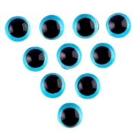 Глаза на клеевой основе, набор 10 шт., размер 1 шт. &mdash; 6 мм, цвет голубой